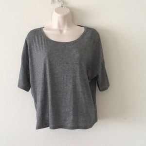 athleta heathered Gray crop top loose